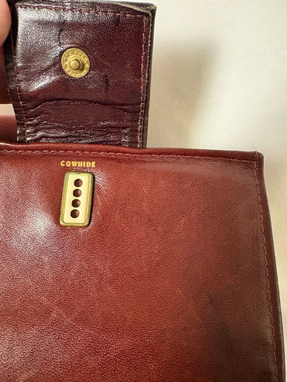 Vintage Rolfs Designer Collection Burgundy Leather Wallet Kiss Lock Coin Purse